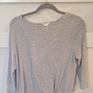 Matty M Gray Striped Blouse